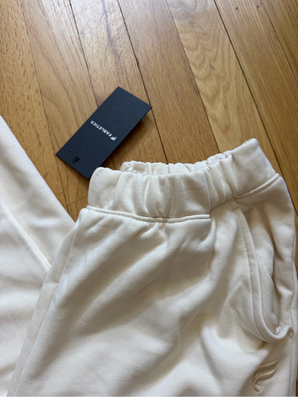 Fabletics Cream Straight Leg Drawstring Pants - Picture 4 of 5